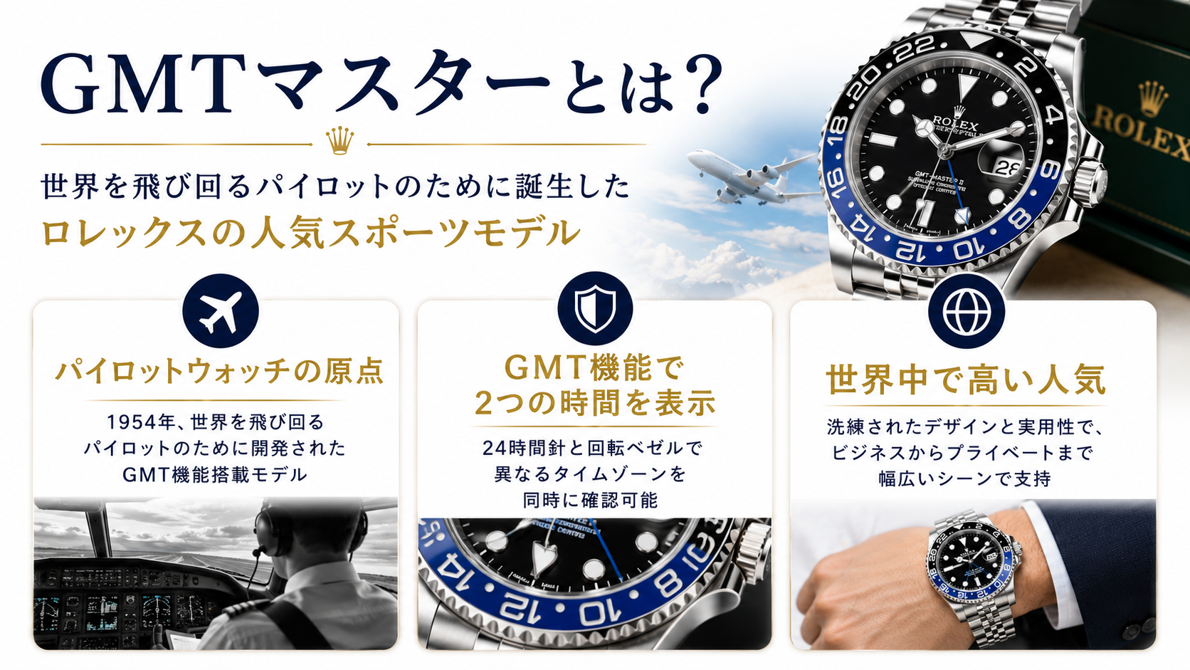 ロレックス GMTマスターの買取相場は？高価買取のポイントや査定額アップのコツを解説