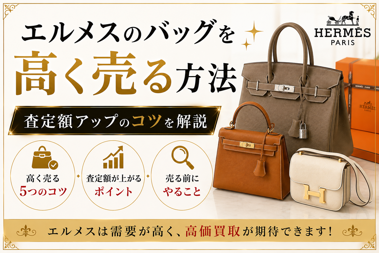 エルメスの買取相場は？人気バッグの査定価格と高価買取のポイントを解説
