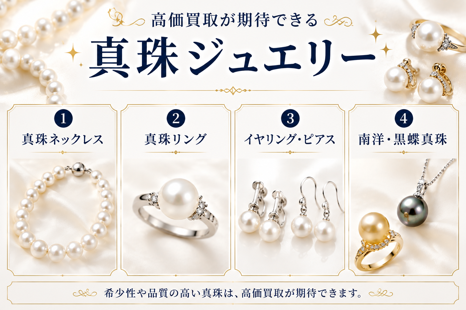 真珠の買取相場は？査定額が決まるポイントと高価買取のコツを解説