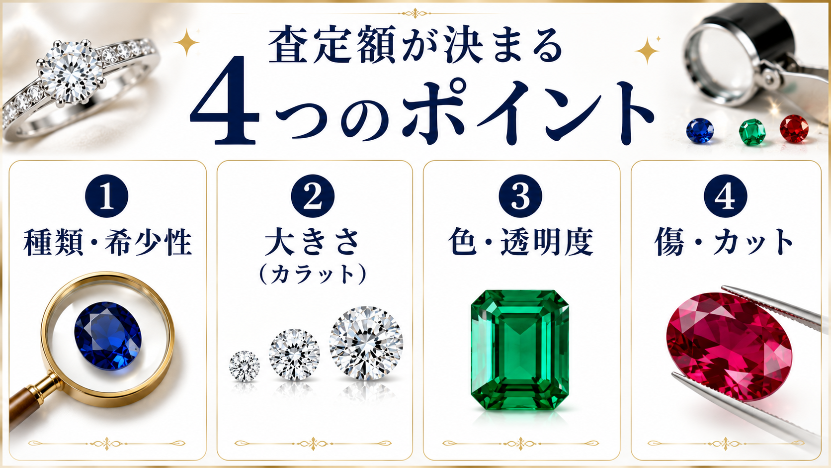 宝石の買取相場は？査定額が決まるポイントと高価買取のコツを解説