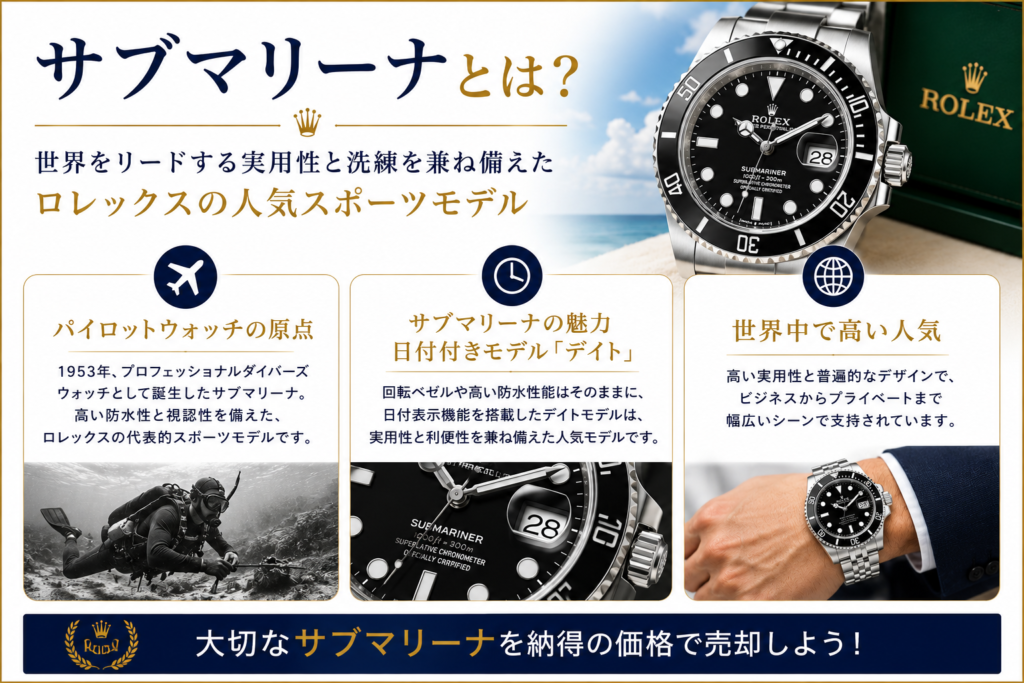 ロレックス サブマリーナの買取相場は？高価買取のポイントや査定額アップのコツを解説