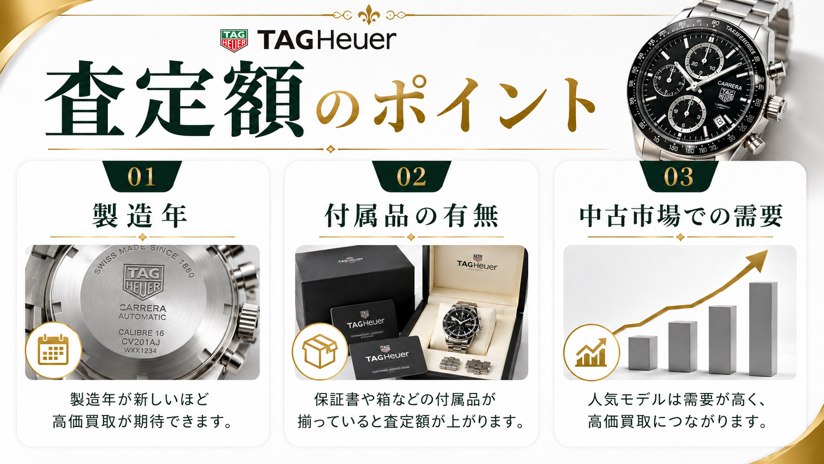 タグ・ホイヤーの買取相場は？人気モデルの査定価格と高価買取のポイントを解説