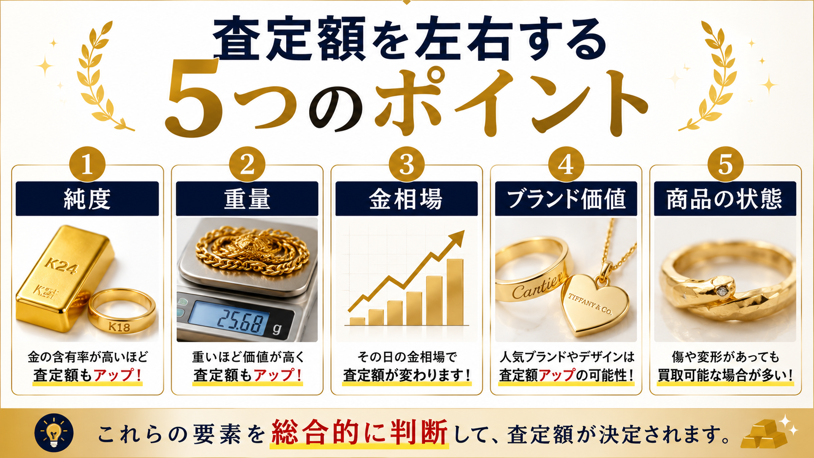 金買取の査定基準とは？純度・重量・査定額が決まるポイントを解説