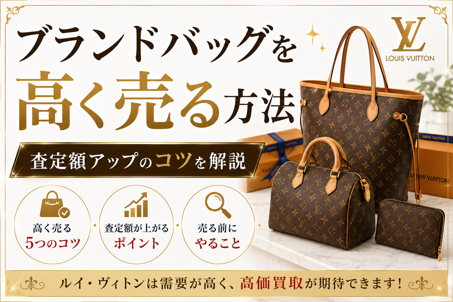 ルイヴィトンの買取相場は?高価買取されやすい人気モデルや査定額アップのコツを解説