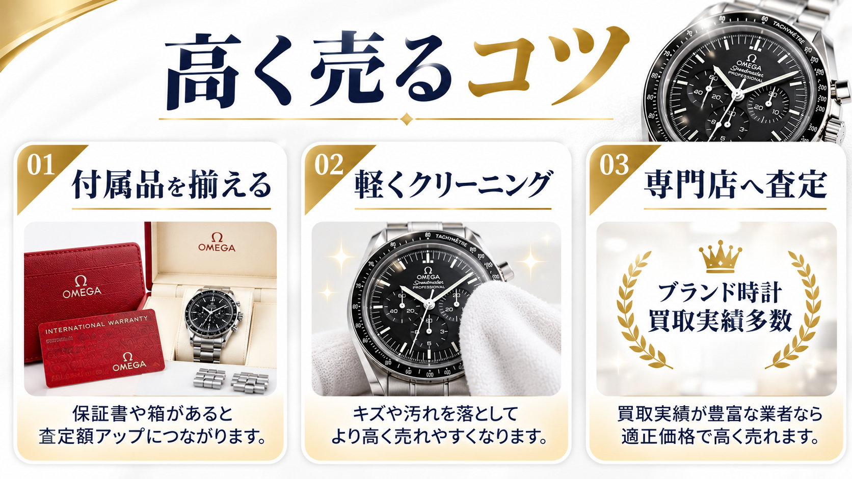 オメガの買取相場は？人気モデルの査定価格と高価買取のポイントを解説