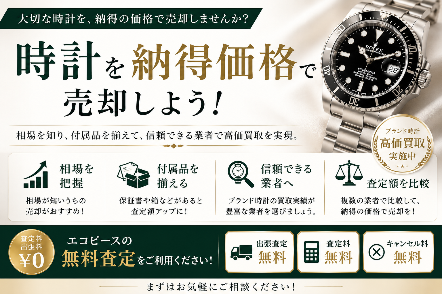 時計買取の相場は?高価買取されやすいブランドや査定額アップのポイントを解説