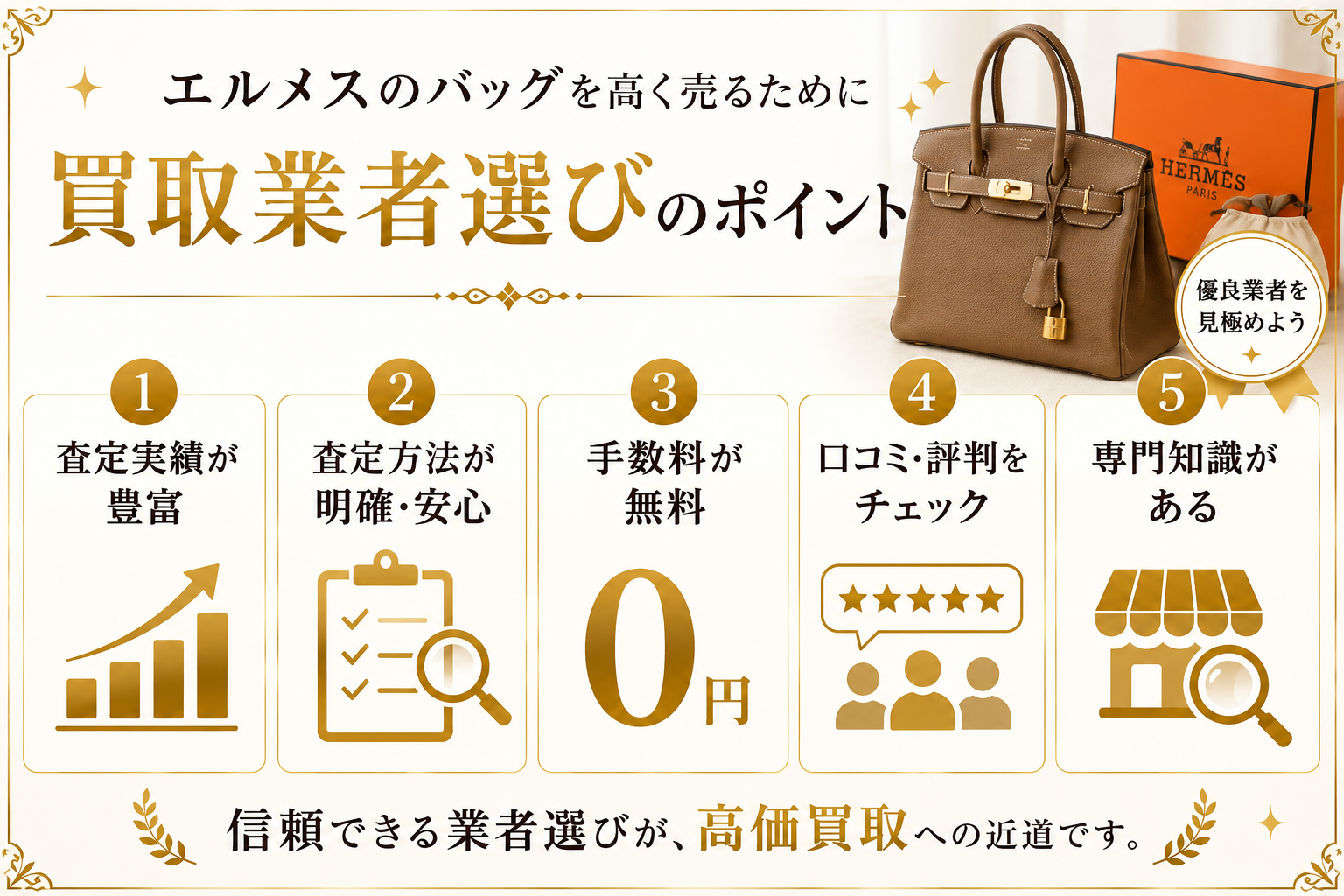エルメスの買取相場は？人気バッグの査定価格と高価買取のポイントを解説