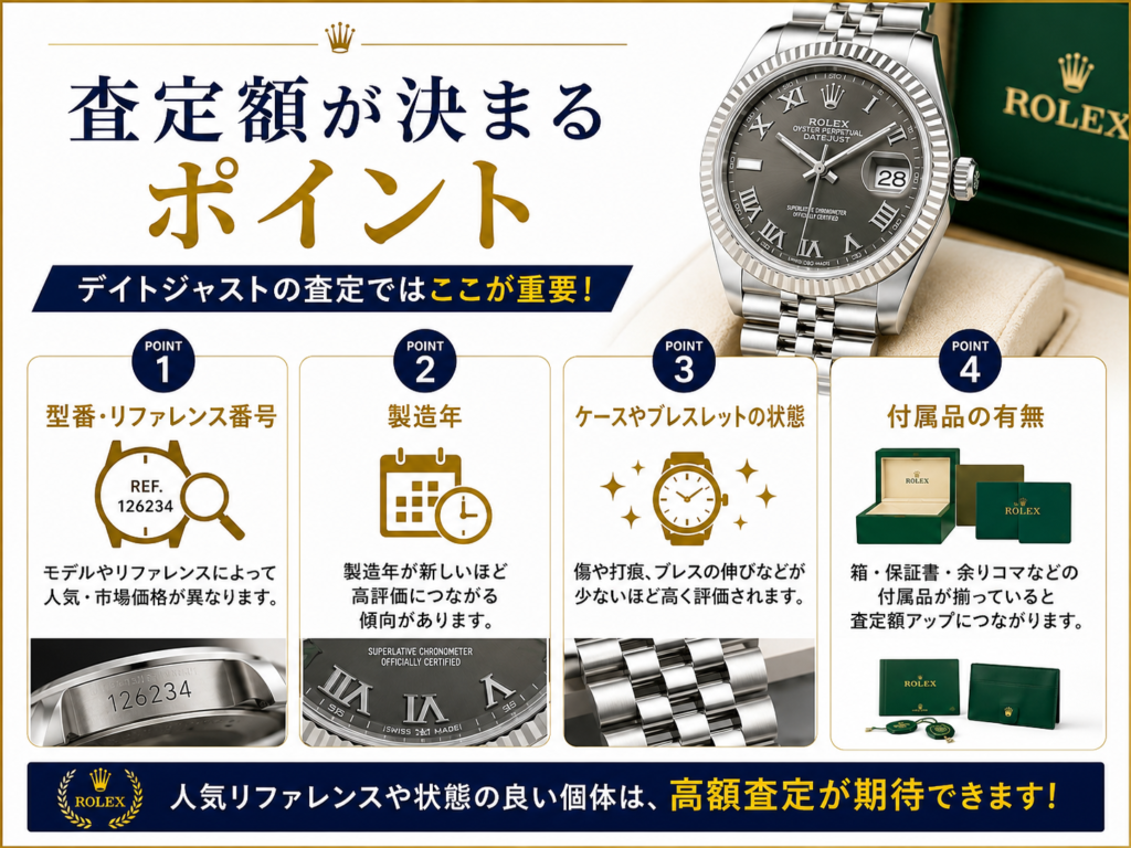 ロレックス デイトジャストの買取相場は？高価買取のポイントや査定額アップのコツを解説