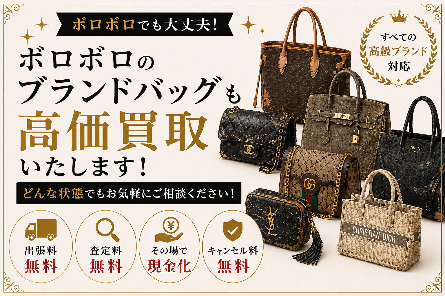 ボロボロのブランドバッグでも売れる?買取できる理由や査定額アップのコツを解説