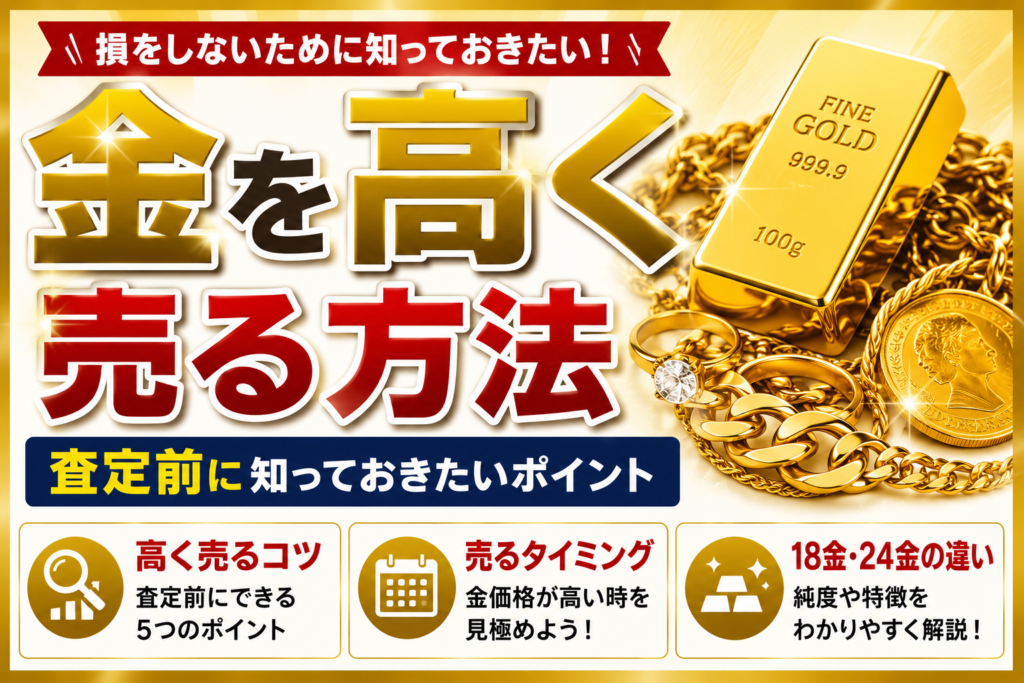 金買取で高く売るコツや18金・24金の査定ポイントを解説