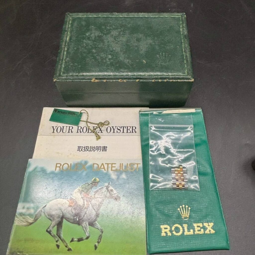 大阪府枚方市で出張買取したROLEX デイトジャスト 16233G 純正空箱・付属品セット